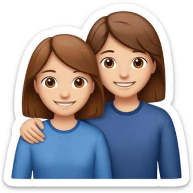 Make an best Friends Sticker in Cartoon Style with Brown and Brown hair sticker