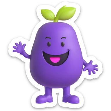purple grape koolaid man character sticker