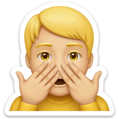 Make a basic emoji but with both hands covering its mouth and fingers threaded - reminiscent of goykers goal celebrations. sticker