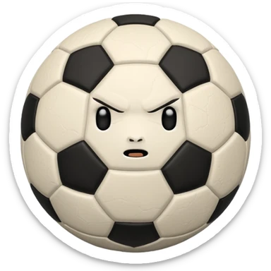 BALON DE FUTBOL CON CARAS MIEDO sticker