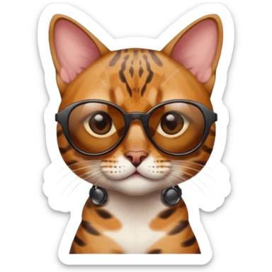 Bengal cat with sunglasses  sticker