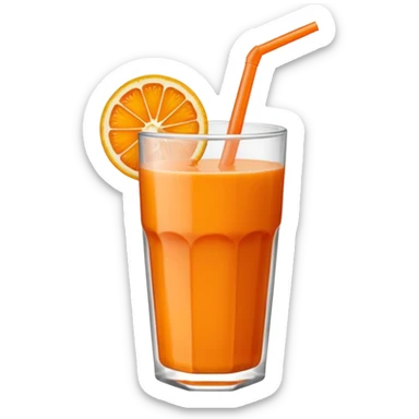 Ícone minimalista de copo com suco. Um canudinho e uma rodela de laranja. sticker