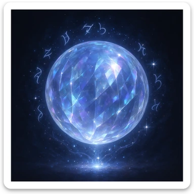 a crystal aura orb with ethereal glow, elegant, high fantasy style sticker