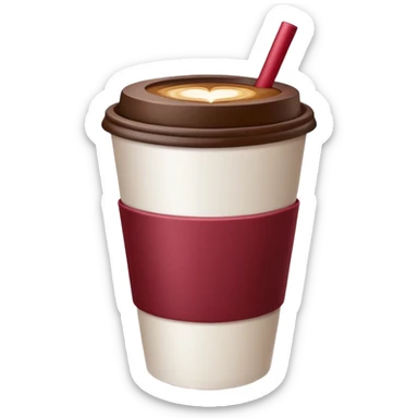 burgundy TAKEAWAY coffee sticker