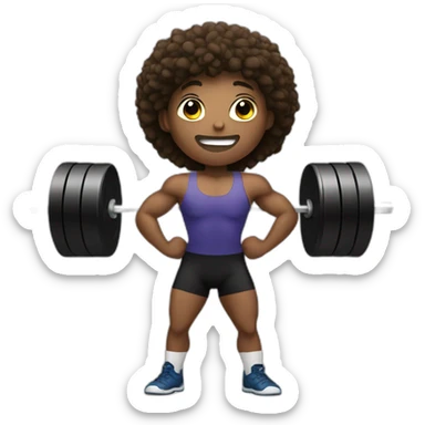 Weightlifter with a barebell sticker