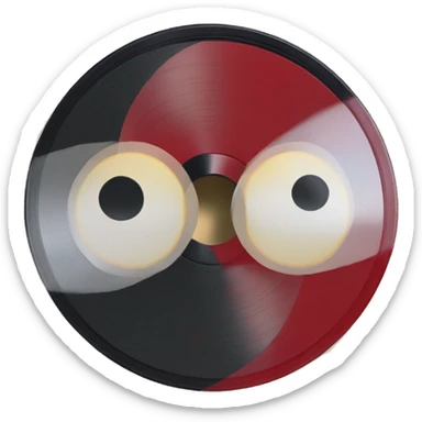 lp vinyl, same vinyl, without the shadows, and the small central part the same as now but red sticker