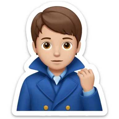 emoji- of a boy putting on his coat sticker