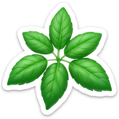 green basil leaf with some purple sticker