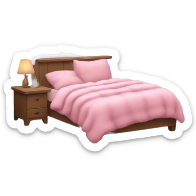 Cozy pink winter sticker