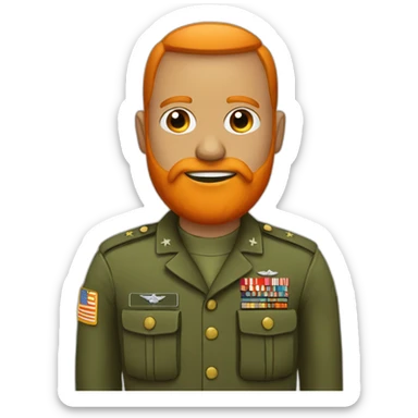 military man with a orange beard sticker