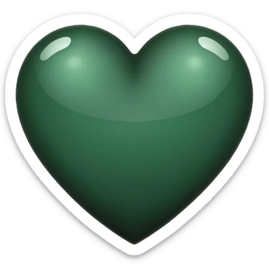 Half blac, half forest green heart sticker