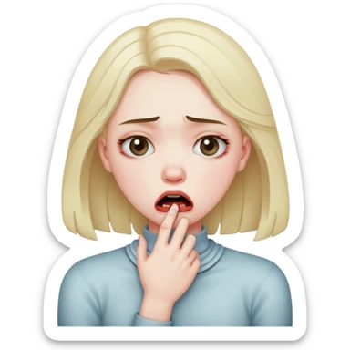 Girl choking herself emote sticker