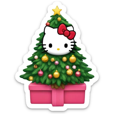 Hello kitty Christmas tree sticker