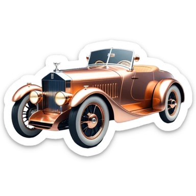 Batgirl’s black Bare bones chopped streamlined sporty (stripped down) hot street rodded engine copper sports car 1932 Rolls Royce Woody futuristic electric spaceship plasma neon glowing motors and lightening dynamos with wide racing wheels that are held strong by advanced suspension and steering sticker