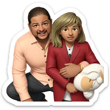 two boys in stylish attire sticker