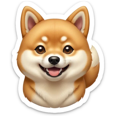 Cinematic Comical Shiba Inu Portrait Emoji, Head tilted dramatically with an exaggeratedly amused or surprised expression, featuring a striking fur with a creamy underbelly, wide, expressive brown eyes filled with exaggerated disbelief, Simplified yet hilariously expressive features, highly detailed, glowing with a slightly sassy glow, high shine, dramatic yet playful, stylized with an air of cheeky defiance, bright and endearing, soft glowing outline, capturing the essence of a spirited and over-the-top companion, so meme-worthy it feels like it could side-eye its way into internet fame instantly! sticker