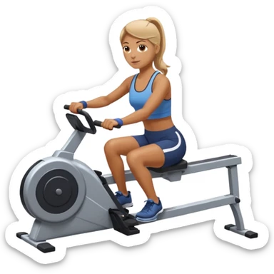women workout rowing on machine  sticker