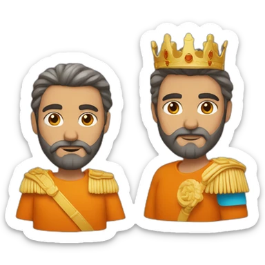 un rey con barba naranja sticker