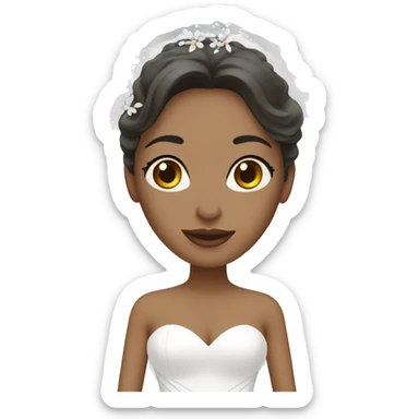 bride has white veil sticker