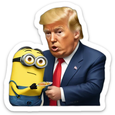 Minion eating trump for dinner sticker
