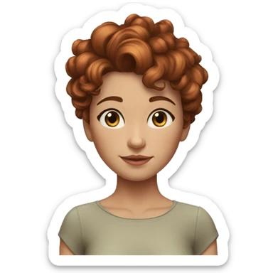 Her reddish brown hair was cut short now, curly and streaked with gray. Her skin, still eerily bronze against those light eyes,  sticker