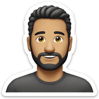 Hombre joven moreno, con algo de barba, seño fruncido y pelo corto sticker