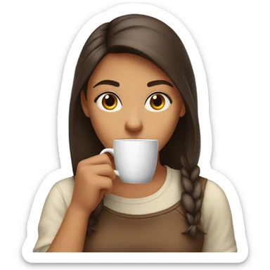girl sipping coffee  sticker