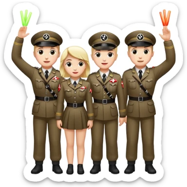 Nazis dancing with glow sticks saluting sticker