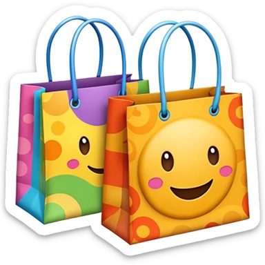 2 beautiful shopping bag with details sticker