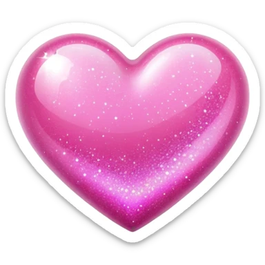 pink heart with sparkles sticker