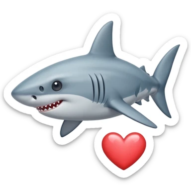 Tiburón con dos corazones en los ojos sticker