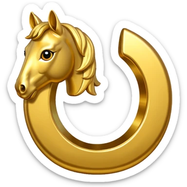 golden horse shoe sticker