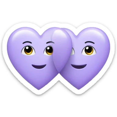 two lilac hearts sticker