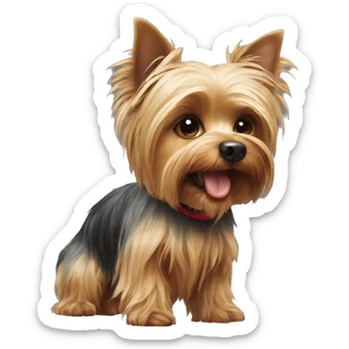 Yorkshire Terrier playing ball sticker