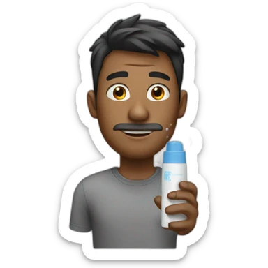 Guy with nose spray sticker