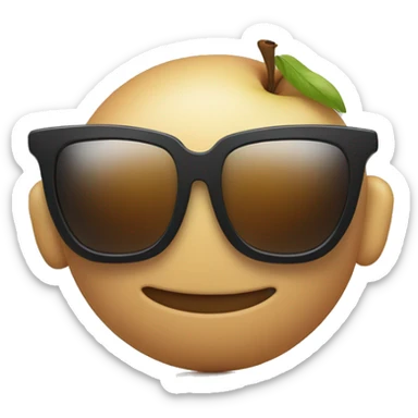 Apple Cool emoji, but instead of normal sunglasses - oakleys sticker