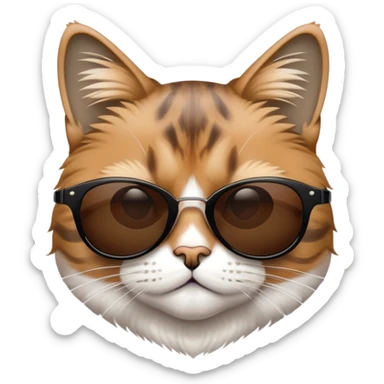 Cool cat wearing black sunglasses sticker