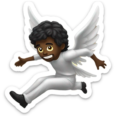 dark angel falling from the sky, caucasian dark haired man sticker