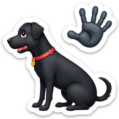 black dog with a broken arm sticker