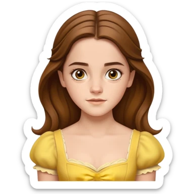 emma watson long hair as belle Cinematic Realistic sticker
