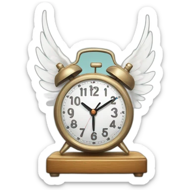 Alarm clock with wings flying sticker