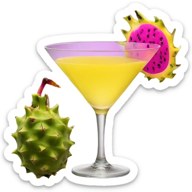 yellow pornstar martini with dragon fruit  sticker