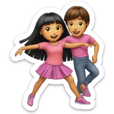 Dora danse avec babouch sticker