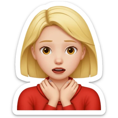 Girl with her arms around their neck chocking sticker