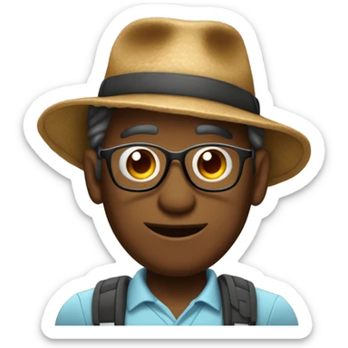 homem, de pele clara, de oculos escuros, com boné pra tras, cabelo liso e fone de ouvido sticker