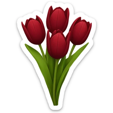 Dark red tulip bouquet  sticker