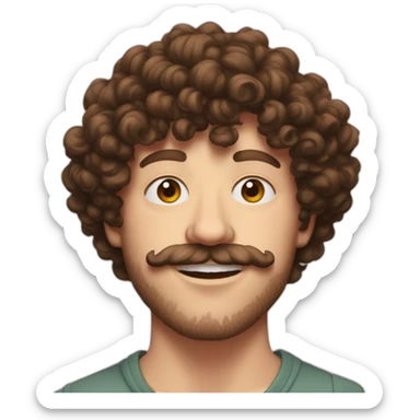 jack harlow con una gran barba y bigote, imagen realista  sticker