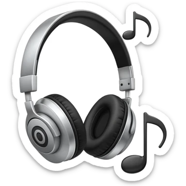 headphone with music note sticker