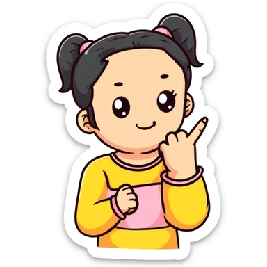 girl showing middle finger sticker