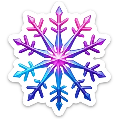 Gradient iridescent Pink violet blue star snowflake  sticker